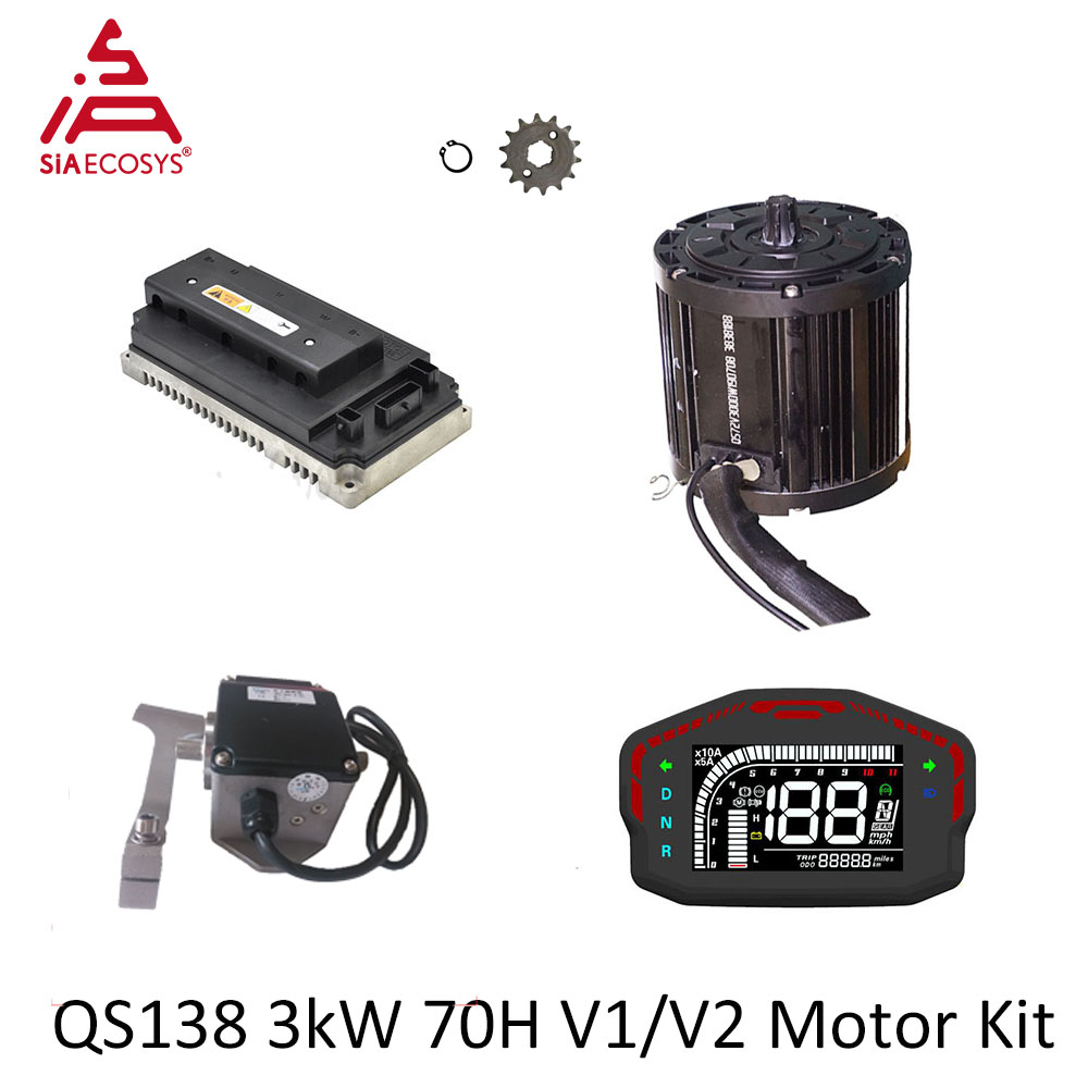 QSMOTOR QS138 3000W 72V Mid Dr - Fardriver Nd72850 Controller recension och pris