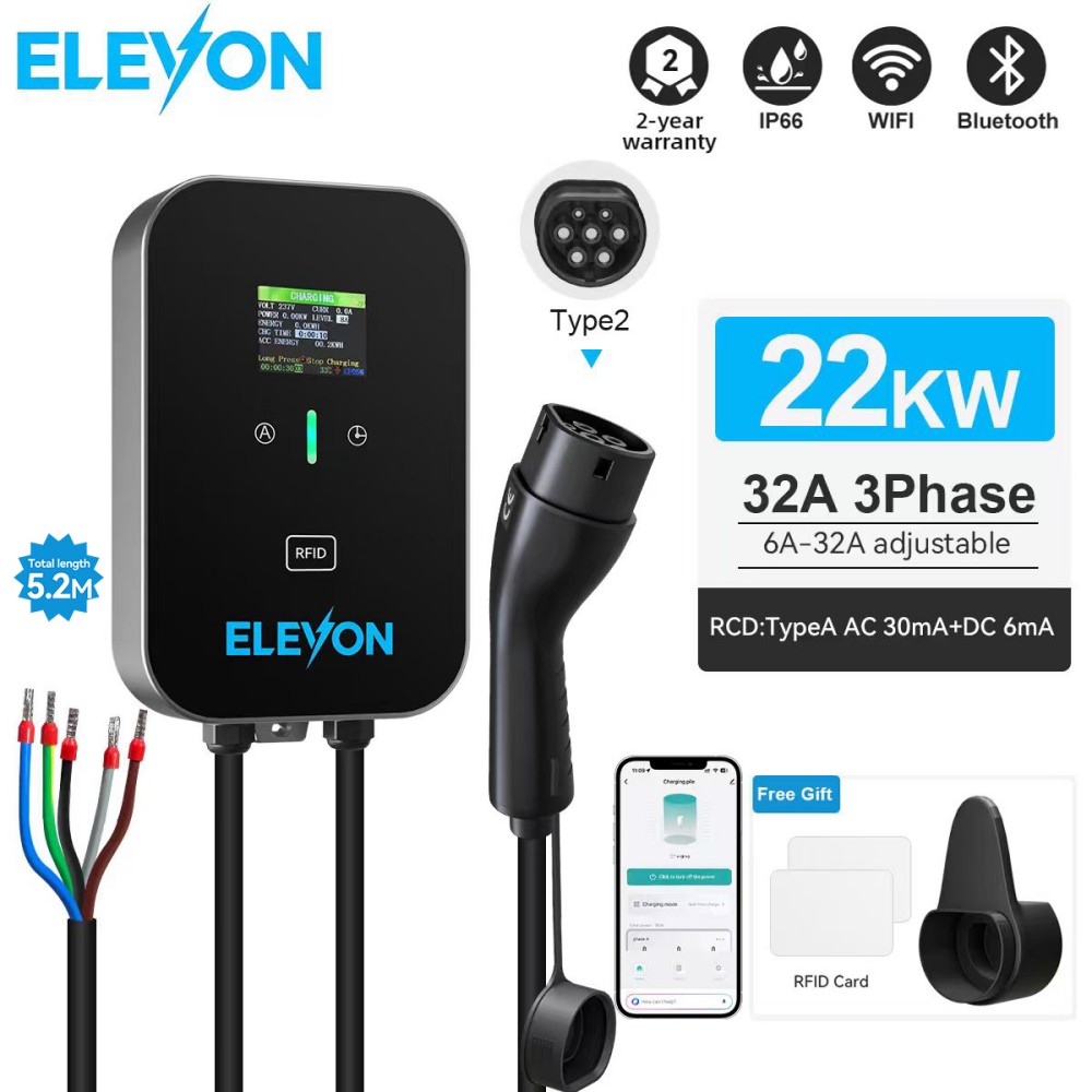 ELEVON EV Charging Station 22K - Ev Charger Type 2 22Kw 32A 3 Phase recension och pris