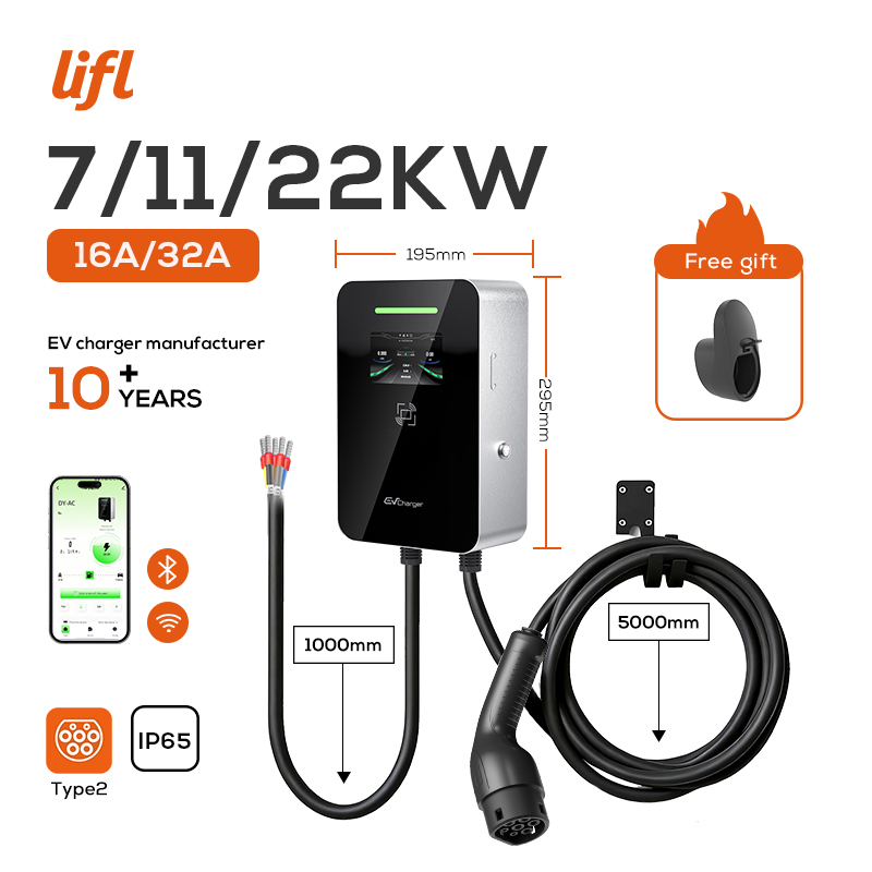 Lifl 7KW 11KW 22KW 3‑Phase Wal - Ev Charger Type 2 22Kw 32A 3 Phase recension och pris